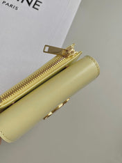 TRIOMPHE 9 WALLET TWO-IN-ONE YELLOW PASTEL CALFSKIN