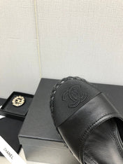MARY JANE WEDGE BLACK LAMBSKIN