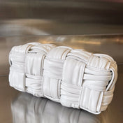 SMALL BRICK CASSETTE 23 IN WHITE SOFT LAMBSKIN