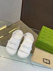 HORSEBIT FLATFORM SANDAL 5 CM IN WHITE IMPORTED TPU