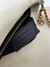 CALYPSO 26 MILKY WHITE LAMBSKIN CHAIN BAG