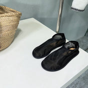 THE ROW 26S SOCK FLATS IN BLACK MESH