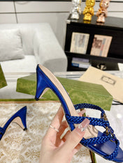 GG CRYSTAL MID - HEEL AZURE CALFSKIN