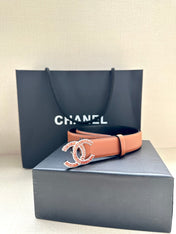 CHANEL 25S BELT 30 MM IN BROWN CALFSKIN 616969