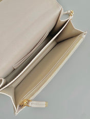 MINI CHAIN BAG 17 IN BEIGE CALFSKIN