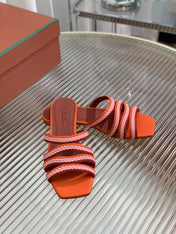 LP SPRIGHTLY CHARMS FLAT SANDAL BURNT ORANGE CALFSKIN
