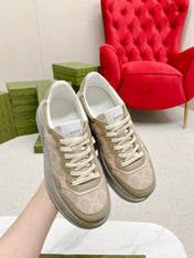 GG TRAINER LIGHT GRAY AND TORTILLA CALFSKIN