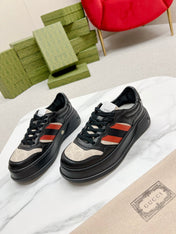 GG TRAINER BLACK AND CREAM CALFSKIN
