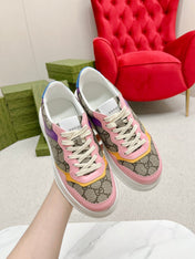 GG TRAINER LIGHT BROWN AND PINK CALFSKIN