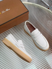 LP RETRO SUMMER  WALK LOAFERS WHITE SUEDE