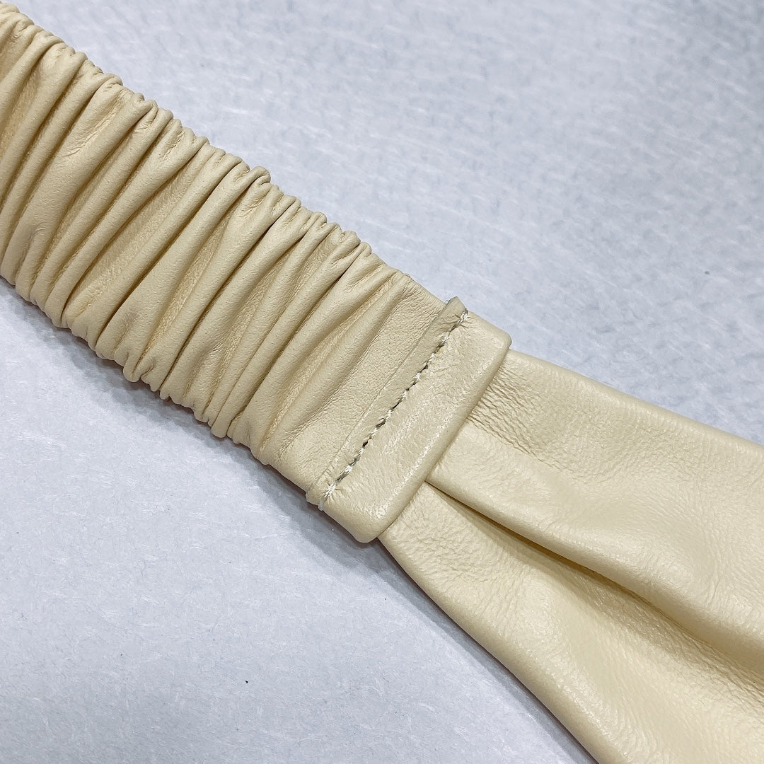 CHANEL 26S BELT 30 MM IN CREAM WHITE LAMBSKIN 662946