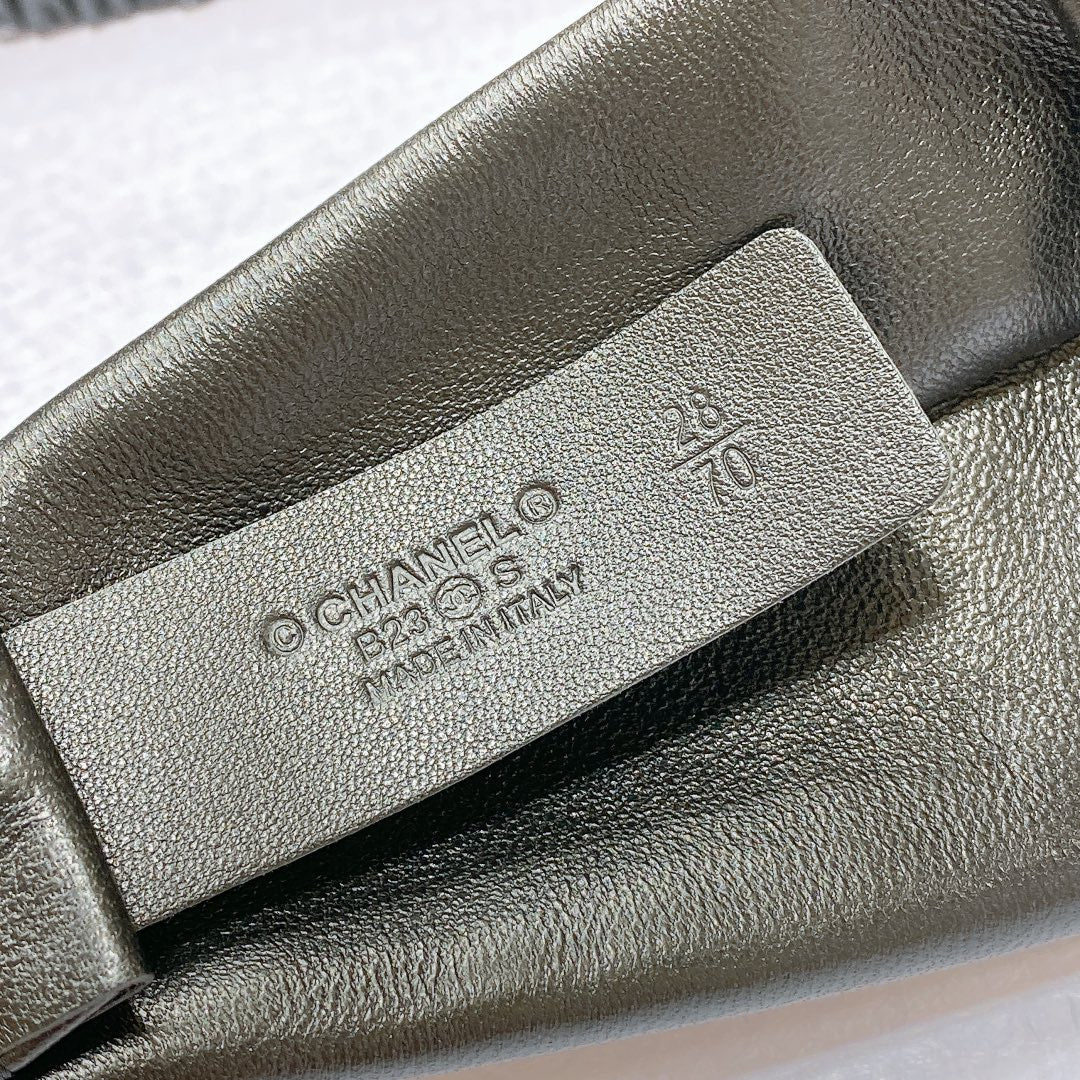 CHANEL 26S BELT 30 MM IN BLACK LAMBSKIN 662947