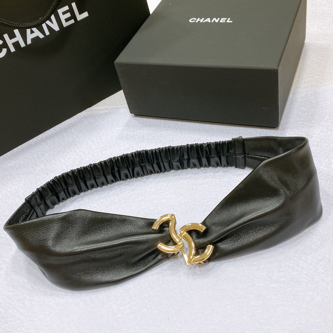 CHANEL 26S BELT 30 MM IN BLACK LAMBSKIN 662948