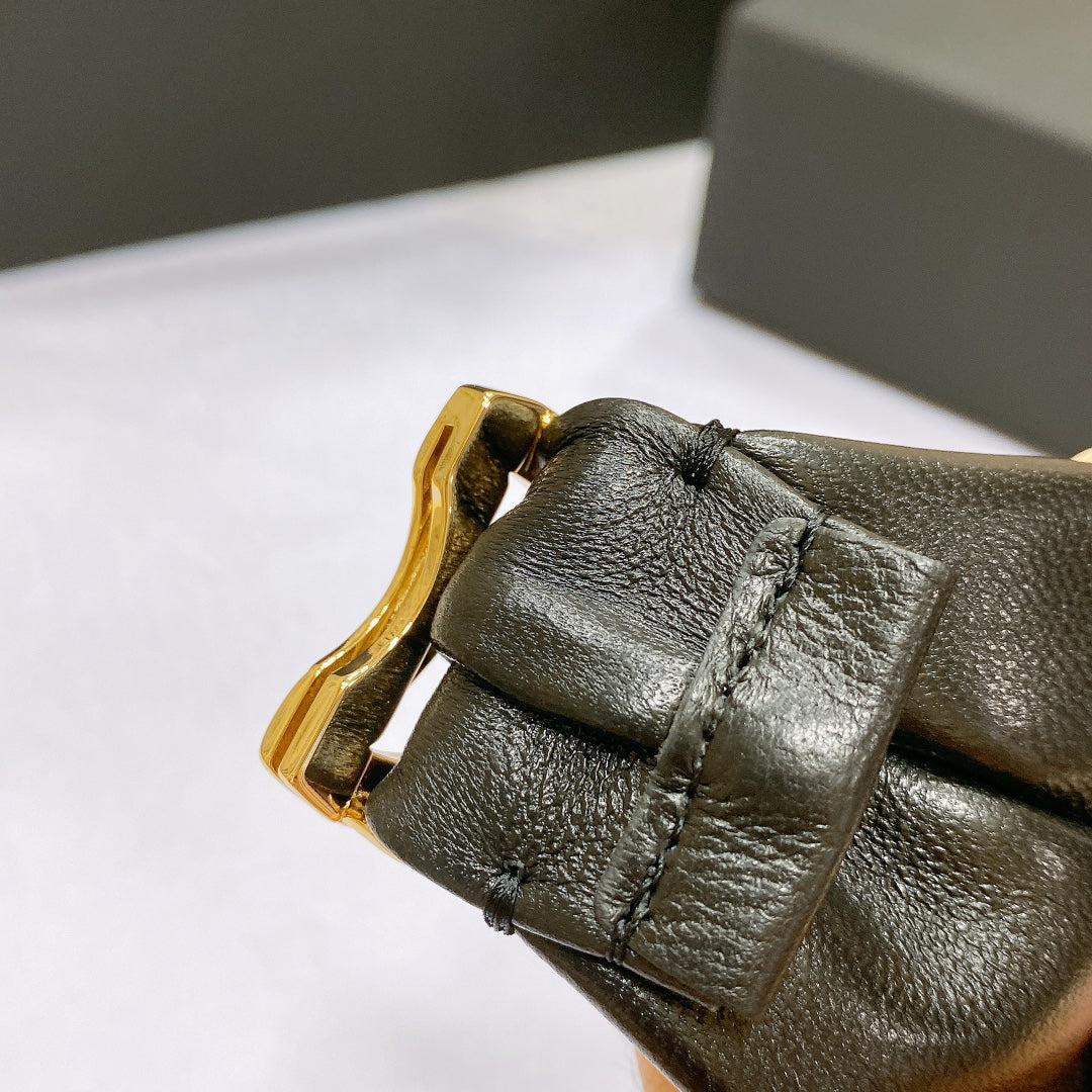 CHANEL 26S BELT 30 MM IN BLACK LAMBSKIN 662948