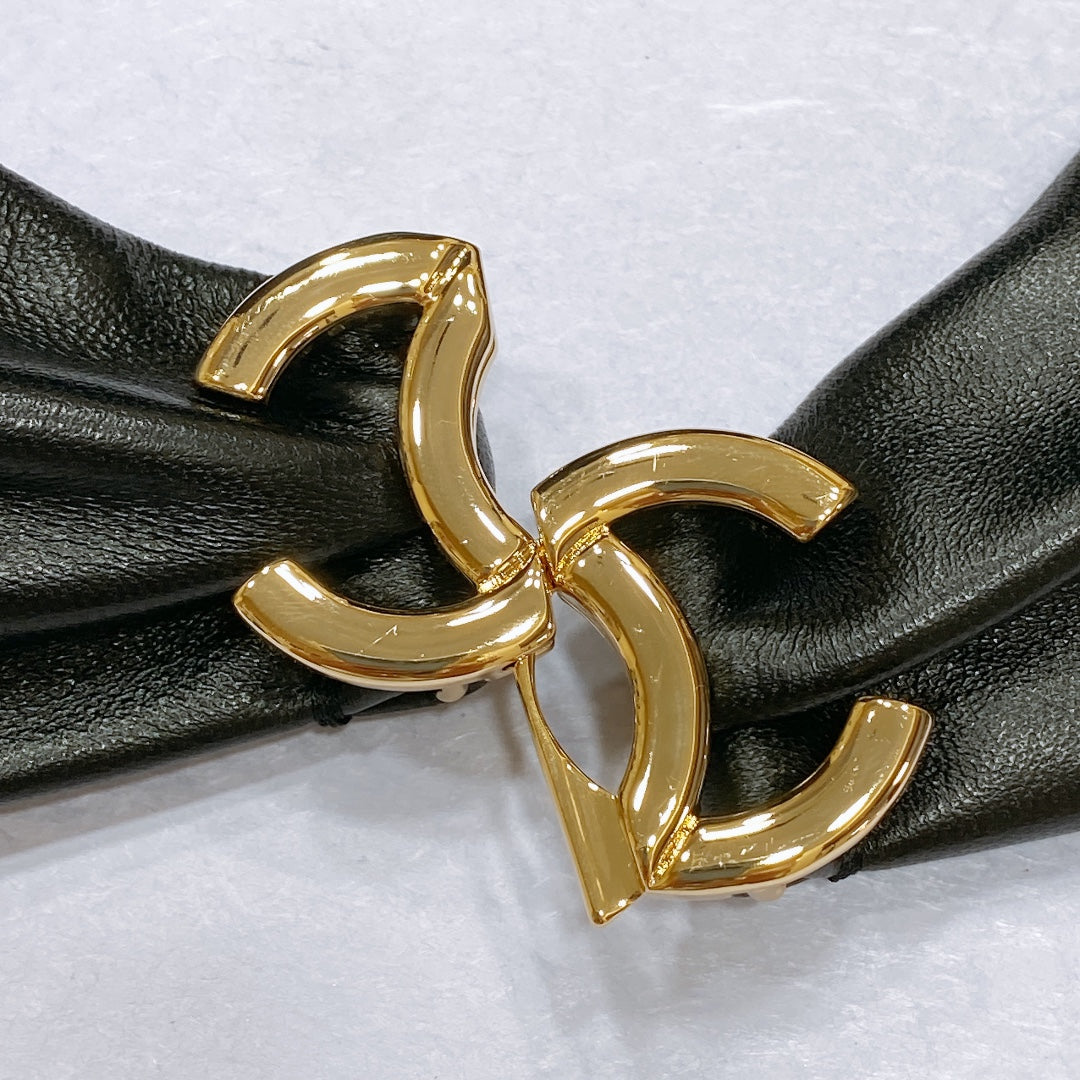 CHANEL 26S BELT 30 MM IN BLACK LAMBSKIN 662948