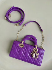 D-JOY BAG 22 IN VIOLET PURPLE LAMBSKIN
