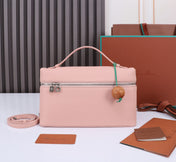 EXTRA BAG L27 IN BLUSH PINK GRAINED CALFSKIN WITH SILVER  HARDWARE