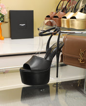 SL SUPER HIGH HEELS SANDAL BLACK CALFSKIN