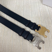 Triomphe Belt 35mm Black Calfskin Shw