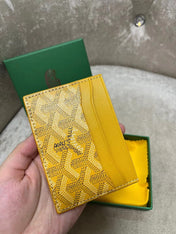 SAINT-SULPICE CARD WALLET 10 IN YELLOW GOYARDINE CANVAS AND CALFSKIN