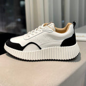 NAMA SNEAKER IN WHITE LAMBSKIN AND BLACK SUEDE