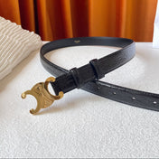 CELINE 26S BELT 25 MM IN BLACK CALFSKIN 666346