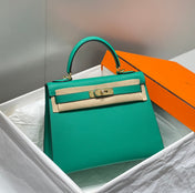 KELLY 28CM IN VERT VERTIGO EPSOM CALFSKIN GOLD HARDWARE