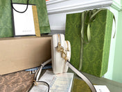 MARMONT HEART BAG 20 IN WHITE CALFSKIN GOLD HARDWARE