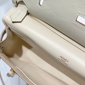 HM JYPSIERE SHOULDER BAG 23 IN BEIGE CALFSKIN GOLD HARDWARE