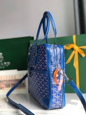 AMBASSADE DOCUMENT CASE 35 IN SAPPHIRE BLUE GOYARDINE CANVAS