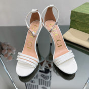 GG 105 HIGH HEEL SANDAL WHITE LAMBSKIN