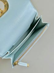 MISS CARO 17 CHAIN BAG IN LIGHT BLUE LAMBSKIN