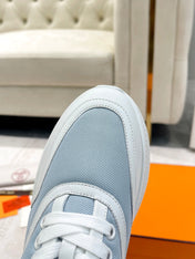 GIGA SNEAKER IN POWDER BLUE STITCHED MESH AND WHITE CALFSKIN