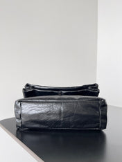 MONACO SMALL BAG 28 IN BLACK ARENA CALFSKIN GOLD HARDWARE