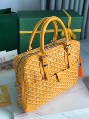 AMBASSADE DOCUMENT CASE 35 IN YELLOW GOYARDINE CANVAS