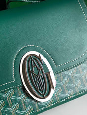 233 BAG 25 IN GREEN CALFKIN AND GOYARDINE CANVAS
