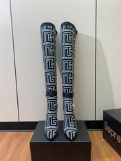 BALMAIN 26S HIGH-TOP BOOTS 105 MM IN BLACK AND WHITE FLYKNIT STYLE 5