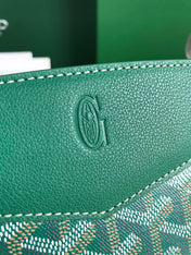 ROUETTE STRUCTURÉ MINI BAG 21 IN GREEN GOYARDINE CANVAS AND CALFSKIN