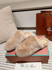 LP NATURAL WINTERCOZY WOOL ALMOND SLIPPERS