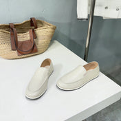 THE ROW 26S CLASSIC LOAFERS IN IVORY WHITE CALFSKIN