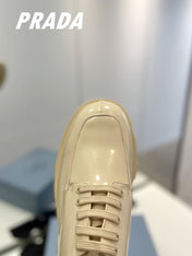 PRA BRUSHED LEATHER MONOLITH LACE-UP LOAFERS BEIGE