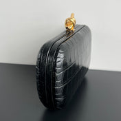 KNOT 19 IN BLACK CROCODILE PATTERN CALFSKIN