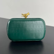 KNOT 19 IN EDEN GREEN CROCODILE PATTERN CALFSKIN