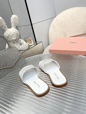 Slippers White Leather