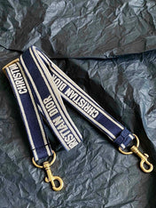 MINI BOOK TOTE 21 BLUE OBLIQUE EMBROIDERY