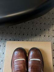 MIUMIU 26S FRINGE BUCKLE LOAFERS IN BROWN CALFSKIN
