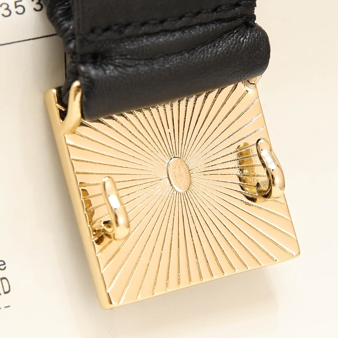 CHANEL 26S BELT 30 MM IN BLACK CALFSKIN 658425