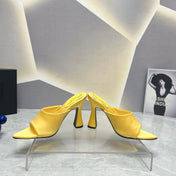 SL GOLDIE MULES LEMON SATIN