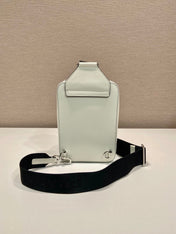 CHEST BAG 20 IN WHITE SAFFIANO LEATHER