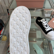 Sneakers High Sole Black And White Canvas
